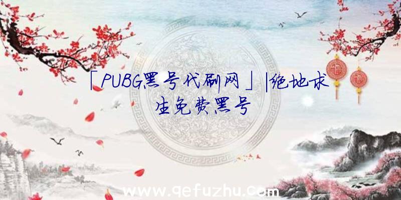 「PUBG黑号代刷网」|绝地求生免费黑号